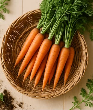 Fresh carrots bunch